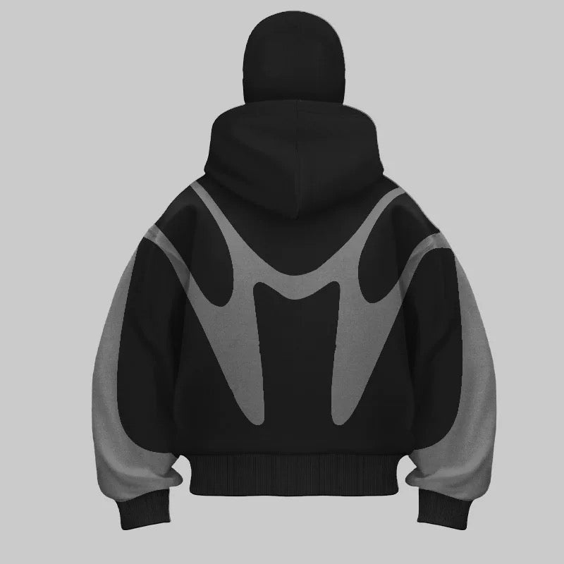 Balaclava hoodie schwarz grau